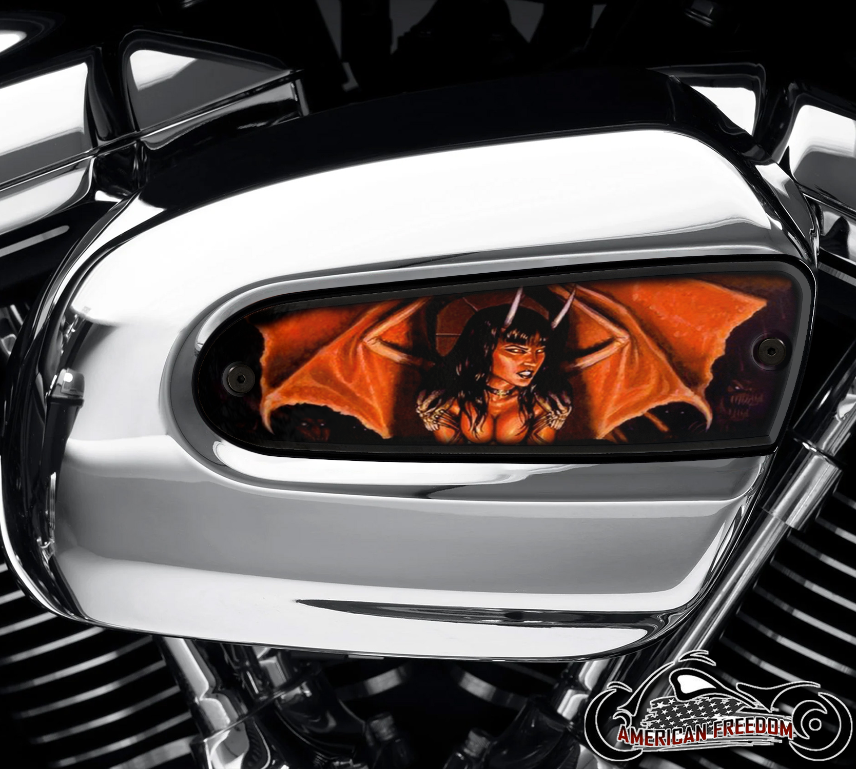 Harley Davidson Wedge Air Cleaner Insert - Red Demon Woman